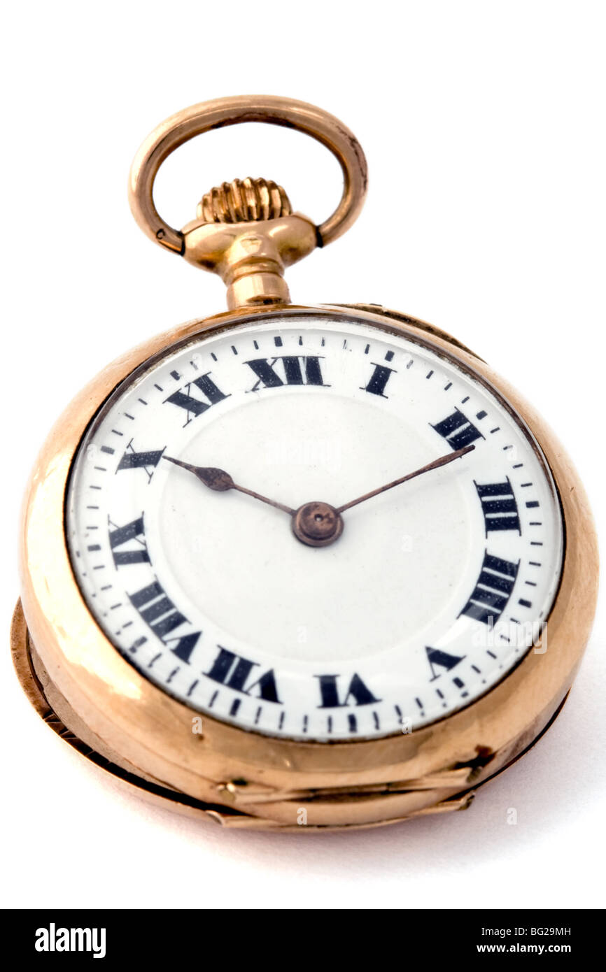 Antike Uhr, 10:10 - clipping-Pfad includded Stockfoto