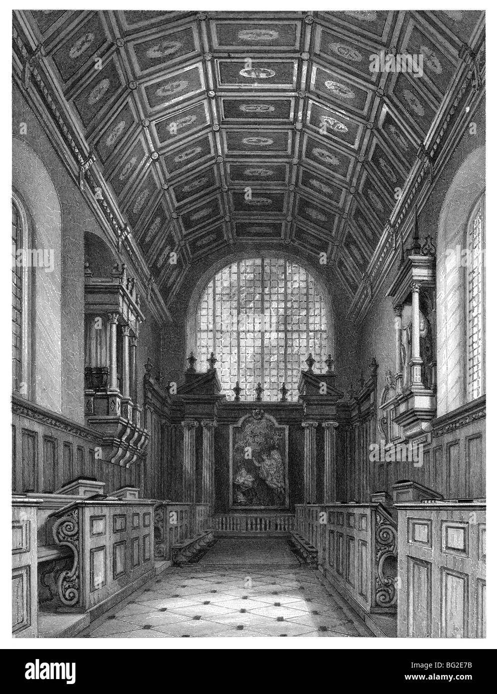 Gonville und Caius College in Cambridge - Innenraum der Kapelle Stockfoto