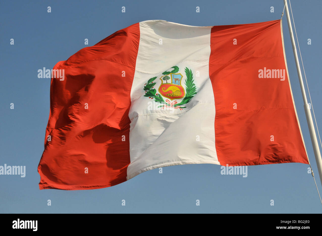 Flagge von Peru, Lima Stockfoto