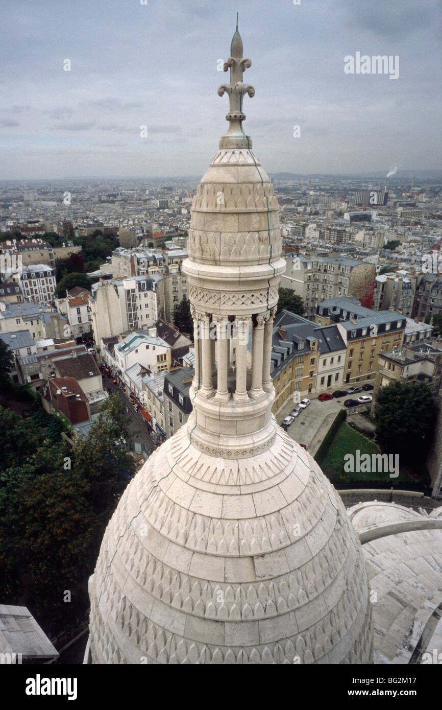 Paris. Frankreich. Ansicht von Paris von Montmartre Sacre Coeur. 18. arrondissement Stockfoto