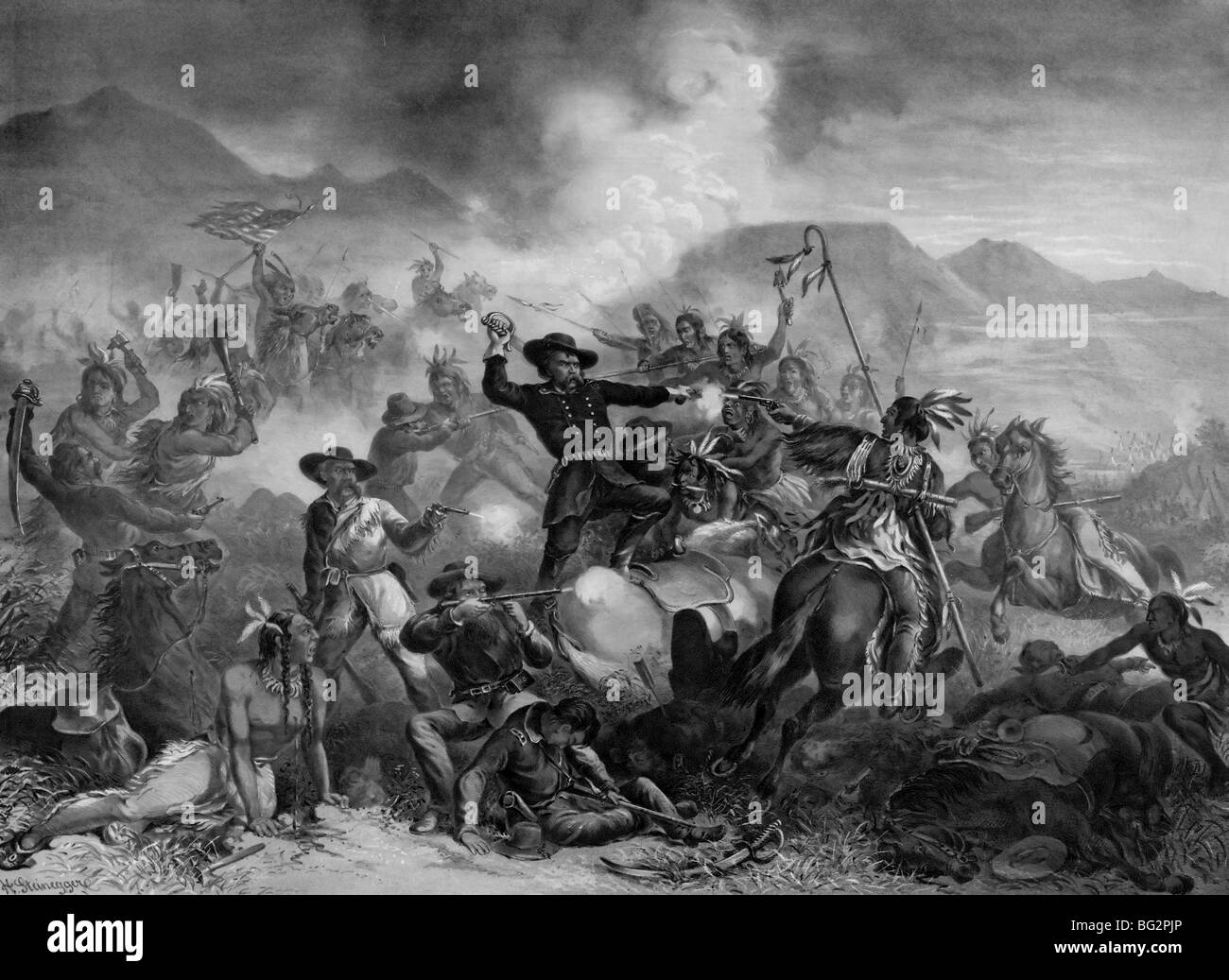 General Custer Todeskampf. Die Schlacht von Little Big Horn Stockfoto