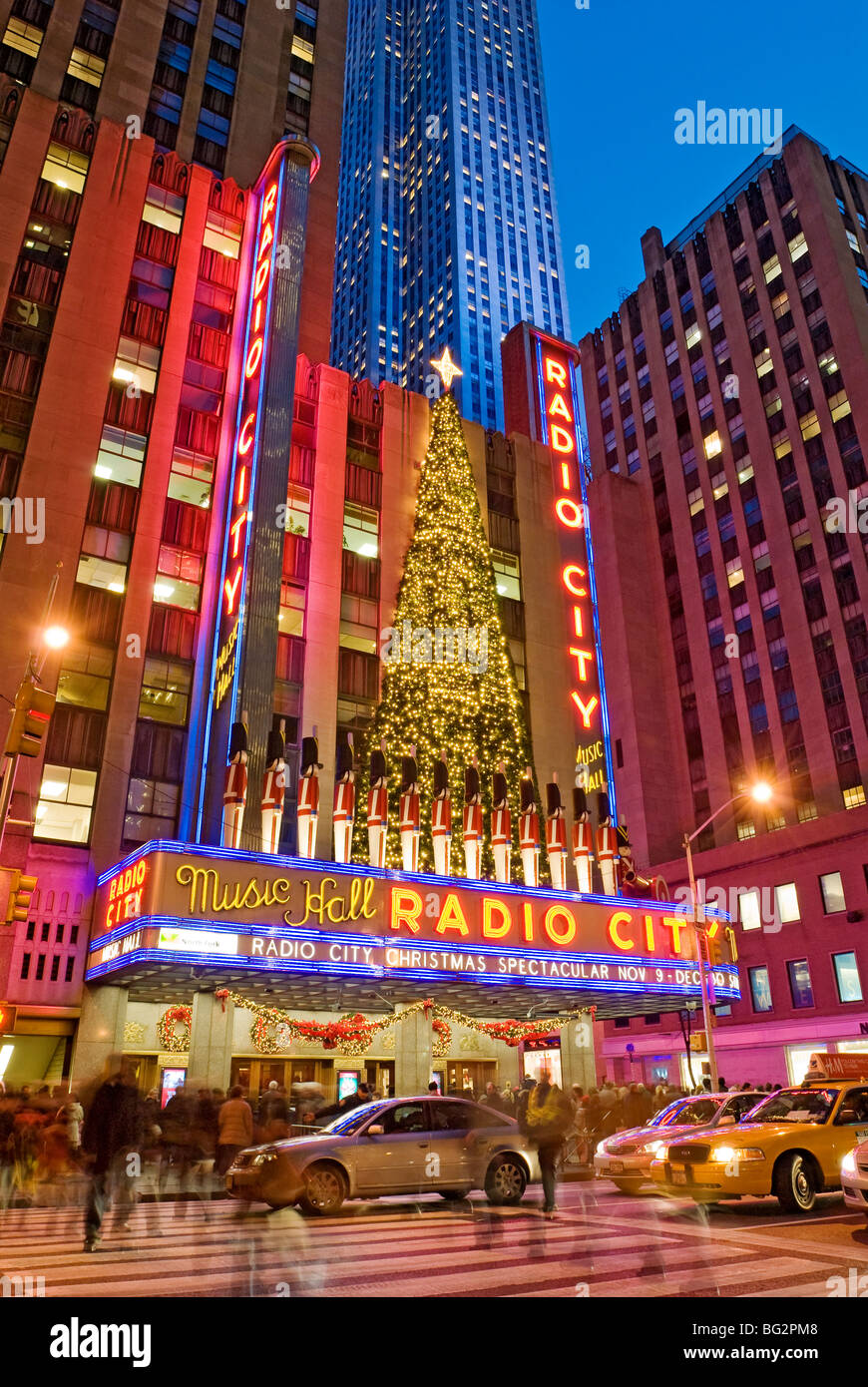 Radio City Music Hall Christmas Lights Rockefeller Center Stockfoto