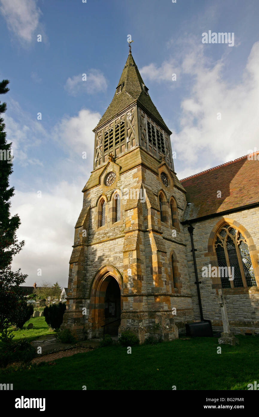 St Andrew's Church entworfen und gebaut von Frederick Preedy, Temple Grafton, Warwickshire Stockfoto