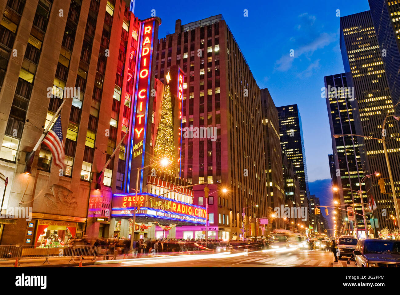 Die Radio City Music Hall Christmas Lights Stockfoto