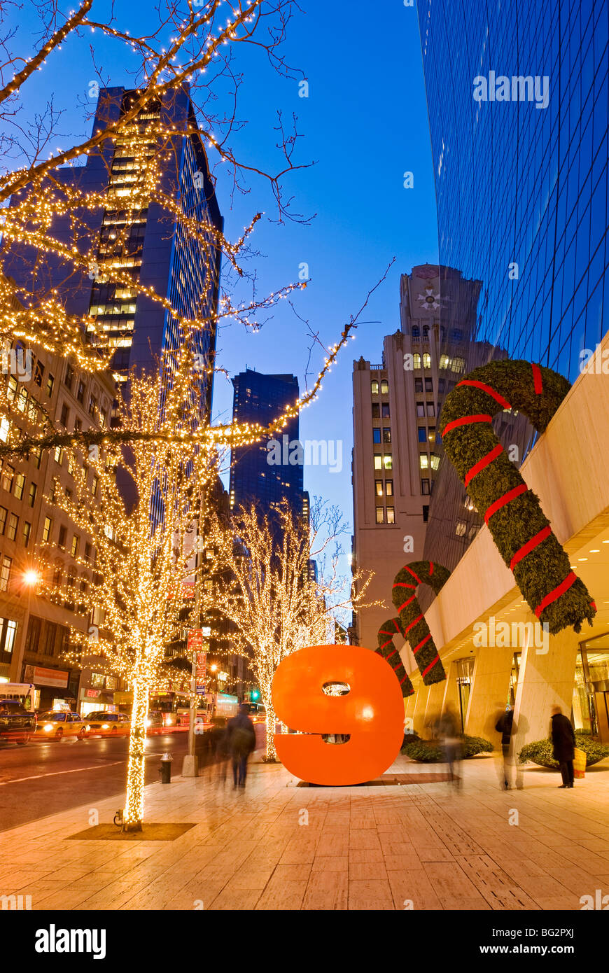 Weihnachten in New York der 57. Straße der Fifth Avenue Stockfoto