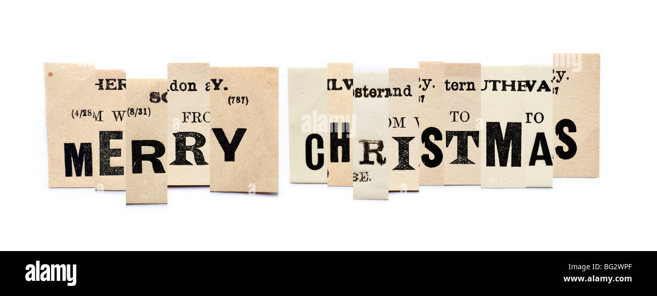 Frohe Weihnachten, Papier collage Stockfoto