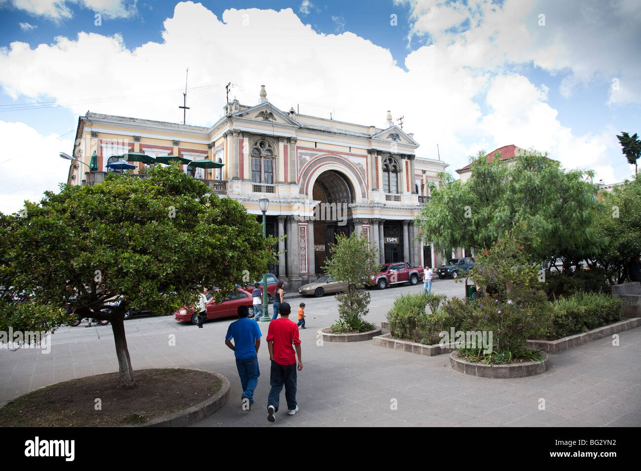 Pasaje Enriquez und Parque Centro America in Quetzaltenango, Guatemala. Stockfoto