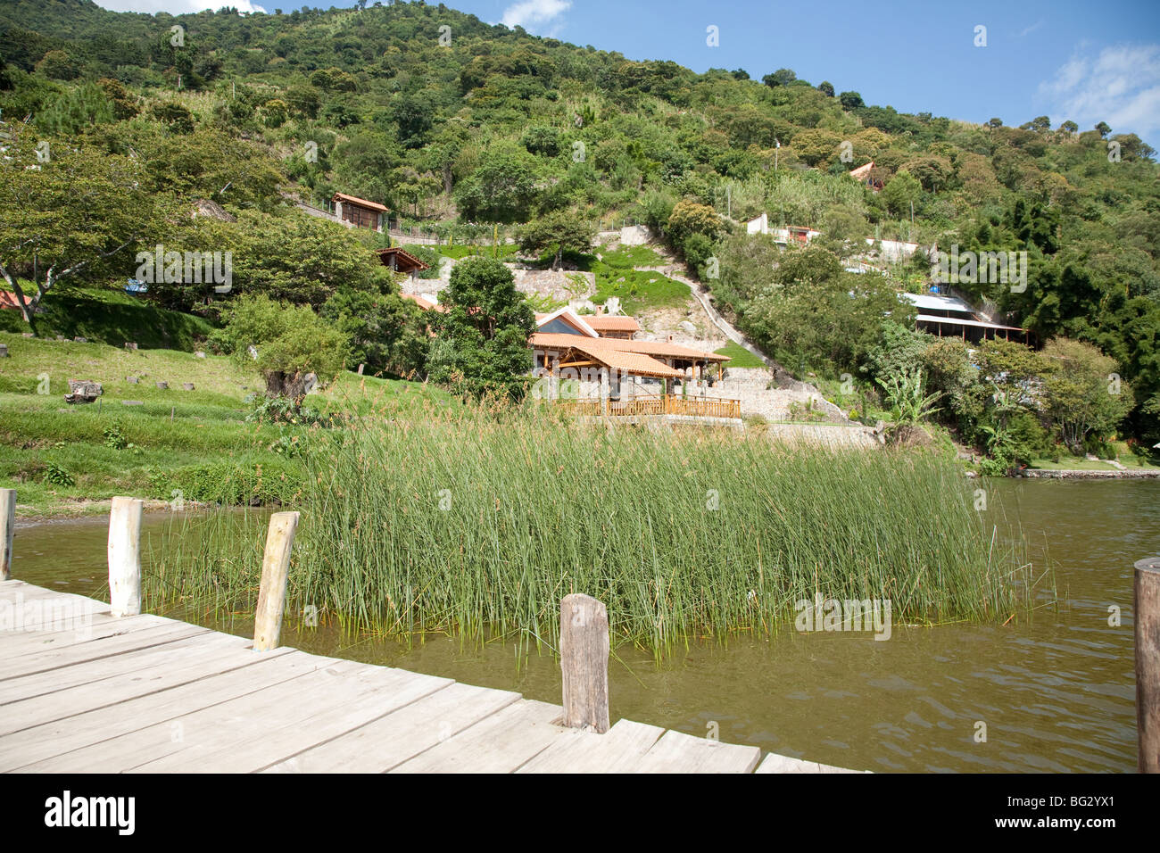 Anlegestelle San Marcos La Laguna am Lake Atitlan, Guatemala. Stockfoto