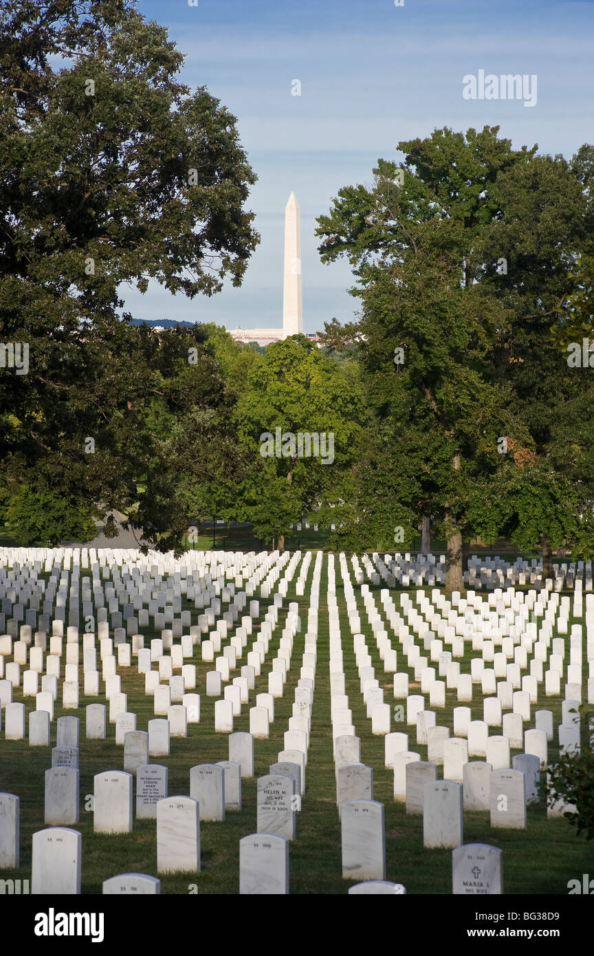 Nationalfriedhof Arlington, Washington Monument, Washington DC, USA Stockfoto