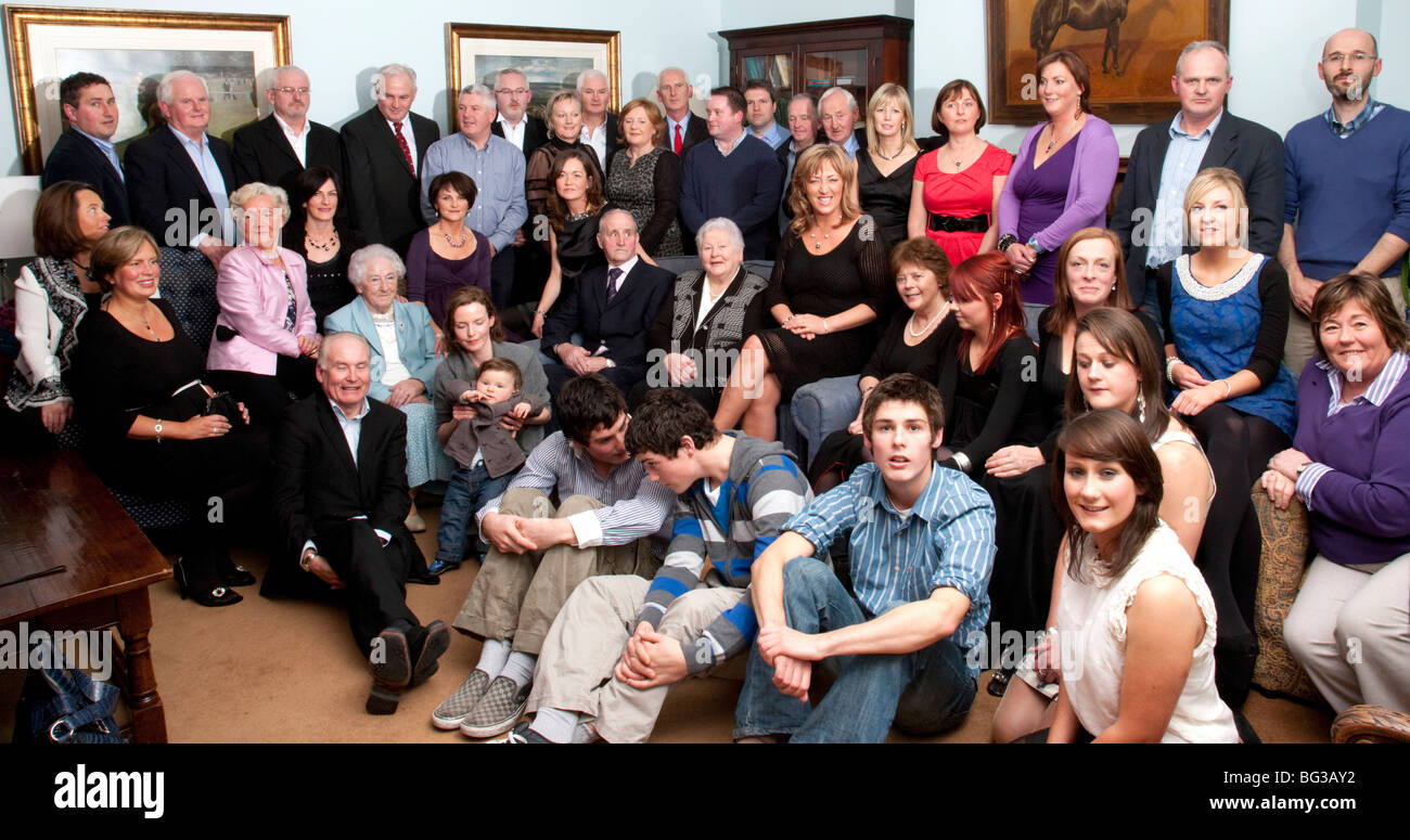 Sehr großen irischen Familie Portrait Stockfoto