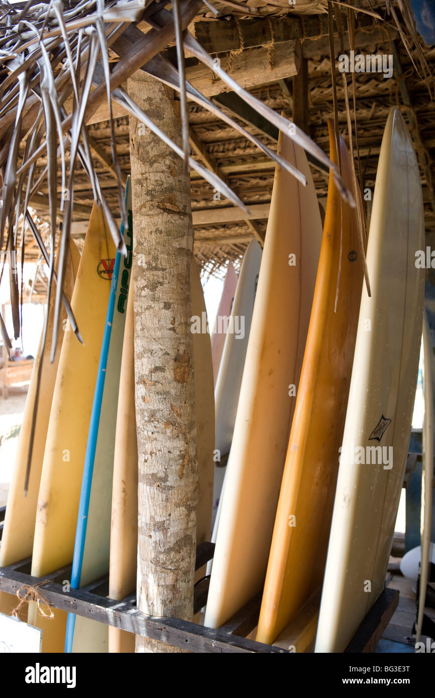 Surfbrett-Verleih in Hikkaduwa, Sri Lanka Stockfoto