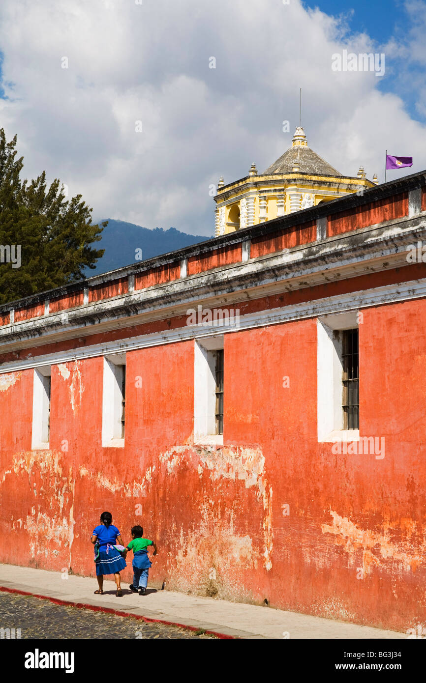 Koloniale Architektur, Stadt Antigua, Guatemala, Mittelamerika Stockfoto