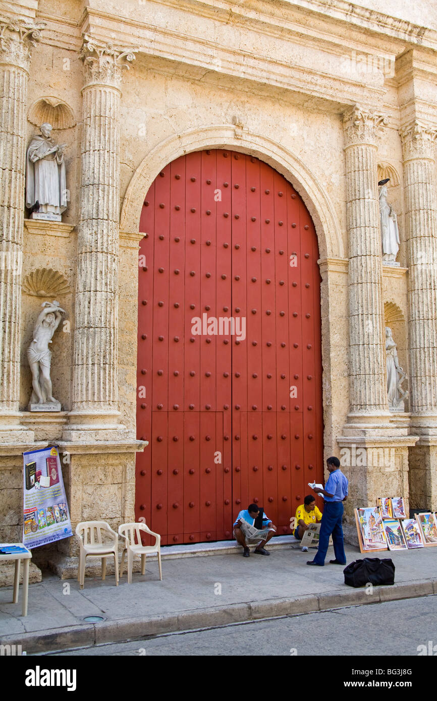 Die Kathedrale, den alten ummauerten Stadt Bezirk, Cartagena Stadt, Bundesstaat Bolivar, Kolumbien, Südamerika Stockfoto