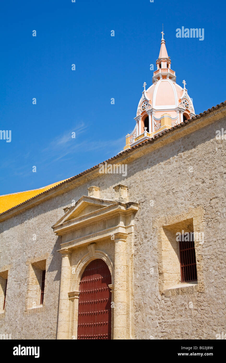 Die Kathedrale, den alten ummauerten Stadt Bezirk, Cartagena Stadt, Bundesstaat Bolivar, Kolumbien, Südamerika Stockfoto