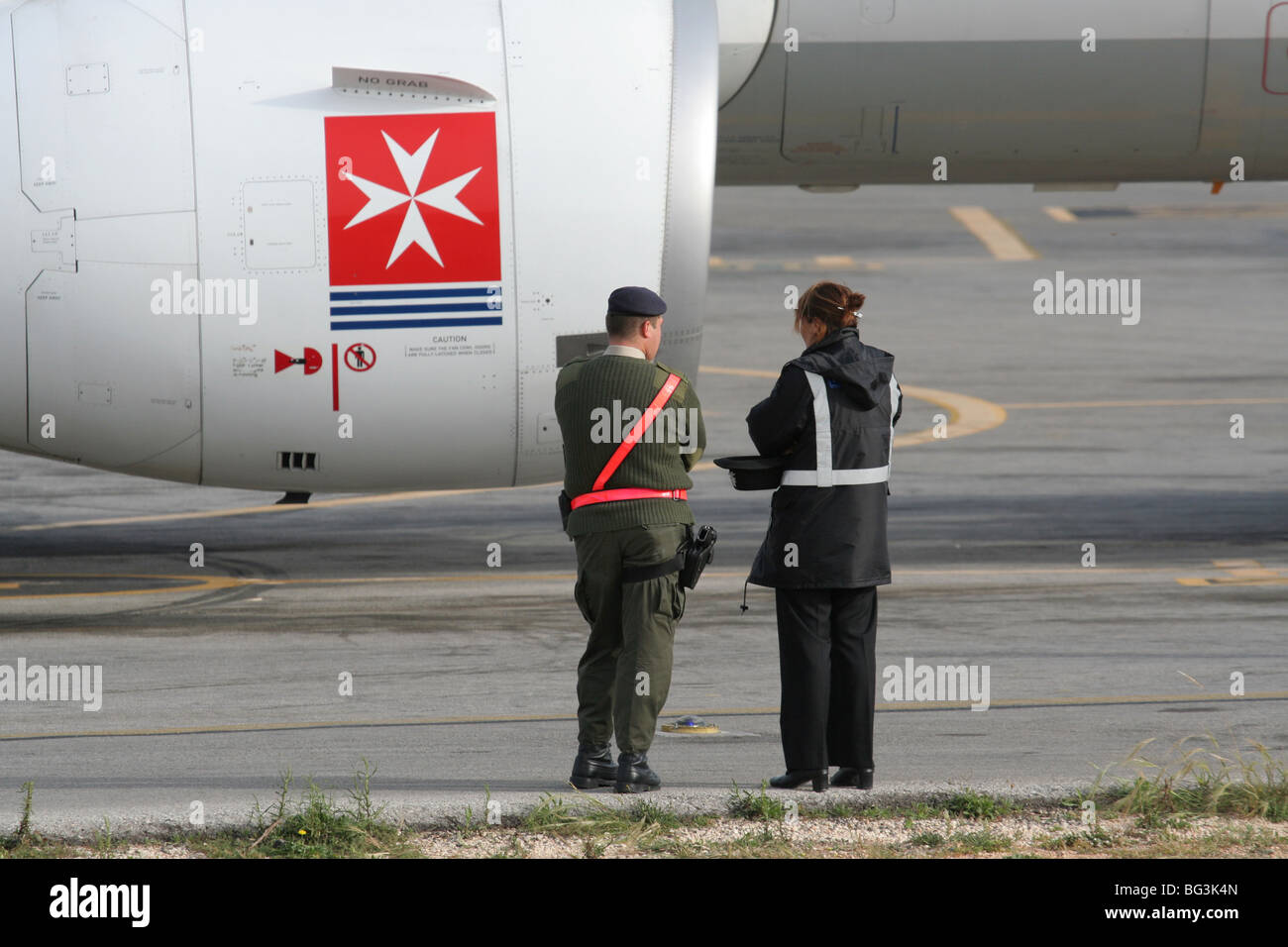 Sicherheit an Flughäfen Stockfoto