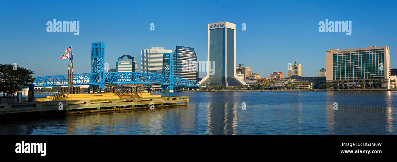 Skyline von St. Johns River und Jacksonville, Florida, Vereinigte Staaten von Amerika, Nordamerika Stockfoto