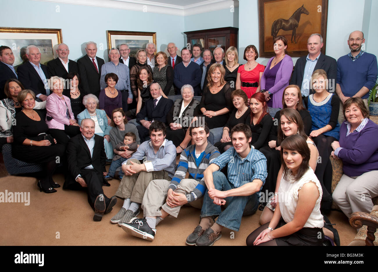 Sehr großen irischen Familie Portrait Stockfoto