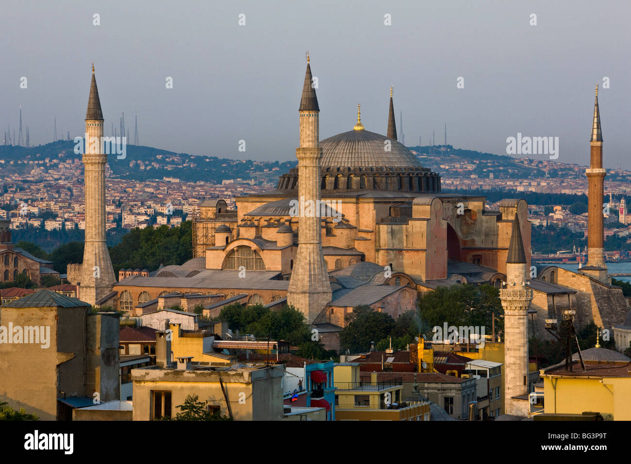 Hagha Sophia im Abendlicht, UNESCO-Weltkulturerbe, Istanbul, Türkei, Europa Stockfoto