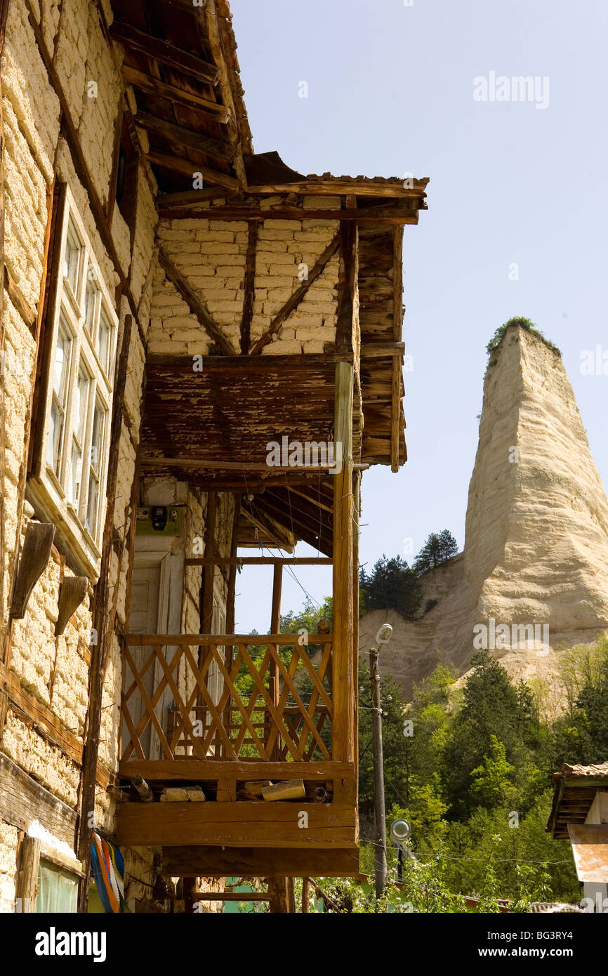 Sand-Pyramiden, Melnik, Bulgarien, Europa Stockfoto