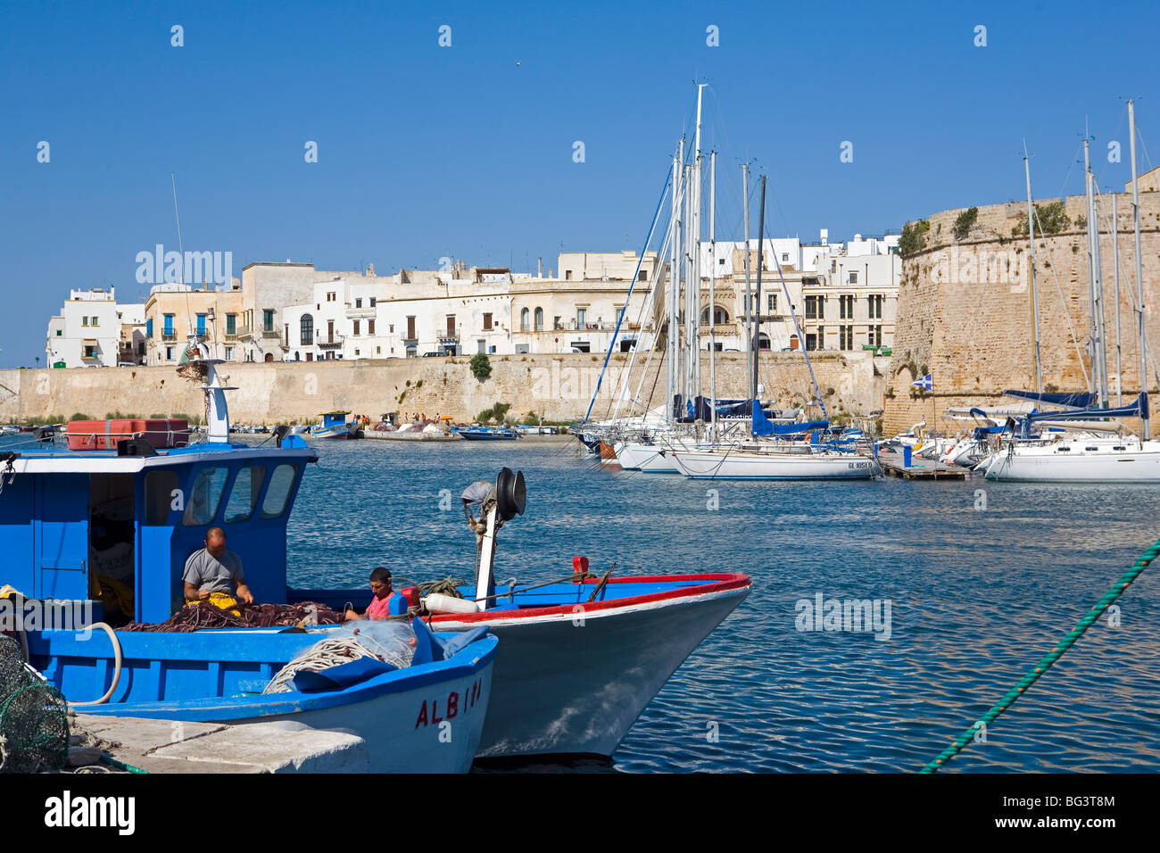 Die Burg und Altstadt, Gallipoli, Lecce Provinz, Apulien, Italien, Europa Stockfoto