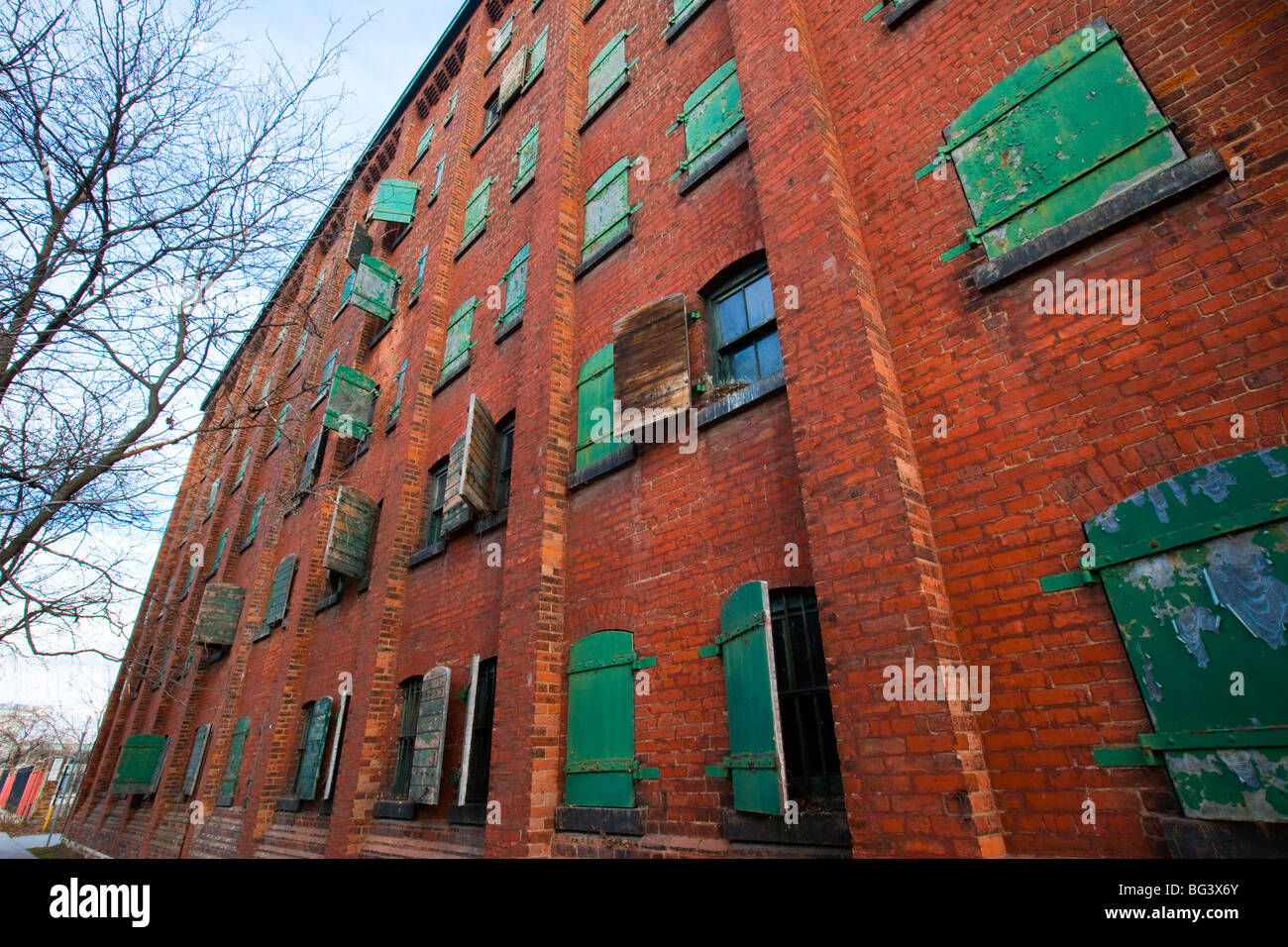 Victorian Fabrikgebäude Gooderham und Würze Distillery District in Toronto Kanada Stockfoto