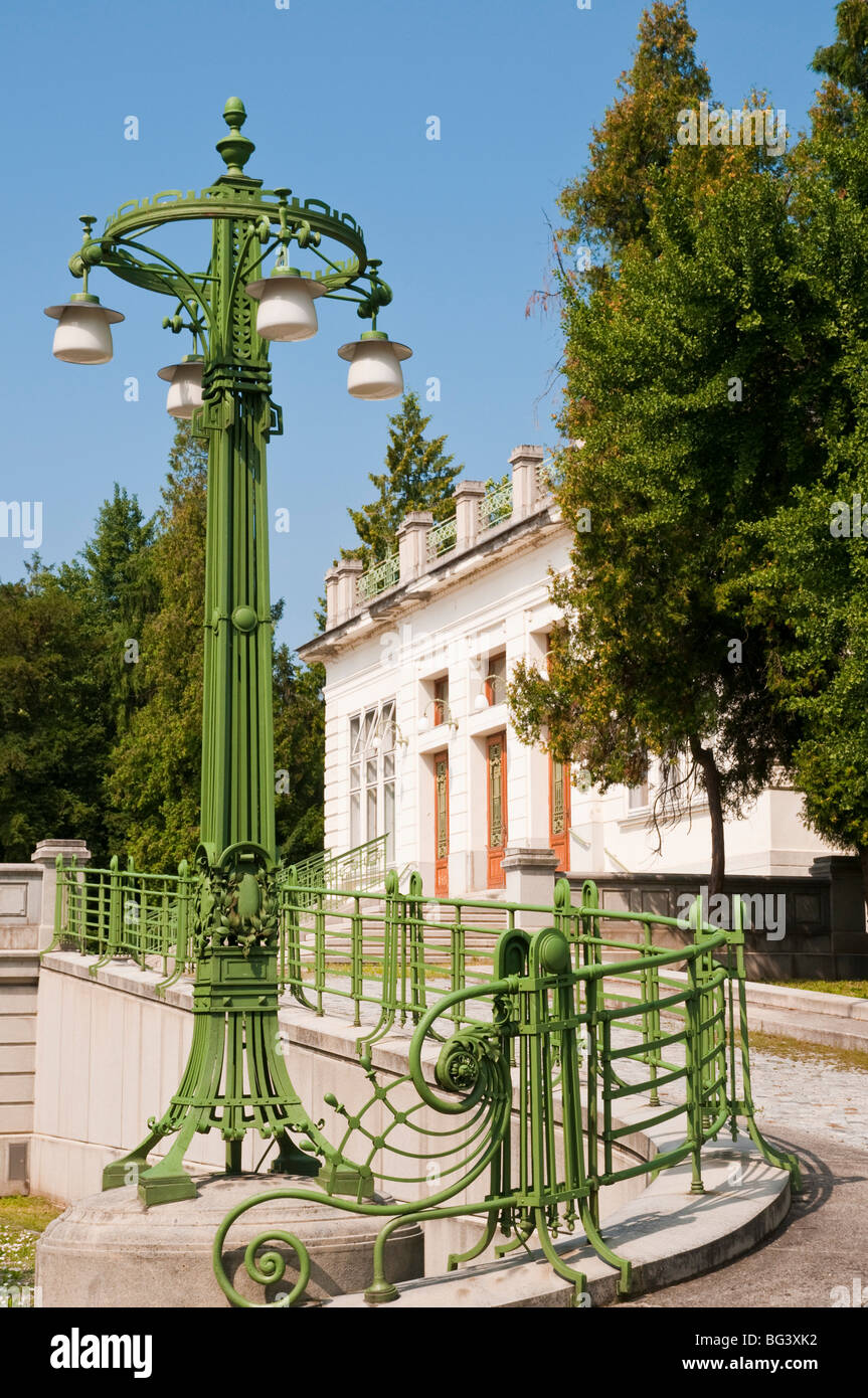 Otto Wagner Bau, Jugendstil, Baumgartner Höhe, Wien, Österreich | Otto Wagner Gebäude, Baumgartner Höhe, Wien, Österreich Stockfoto