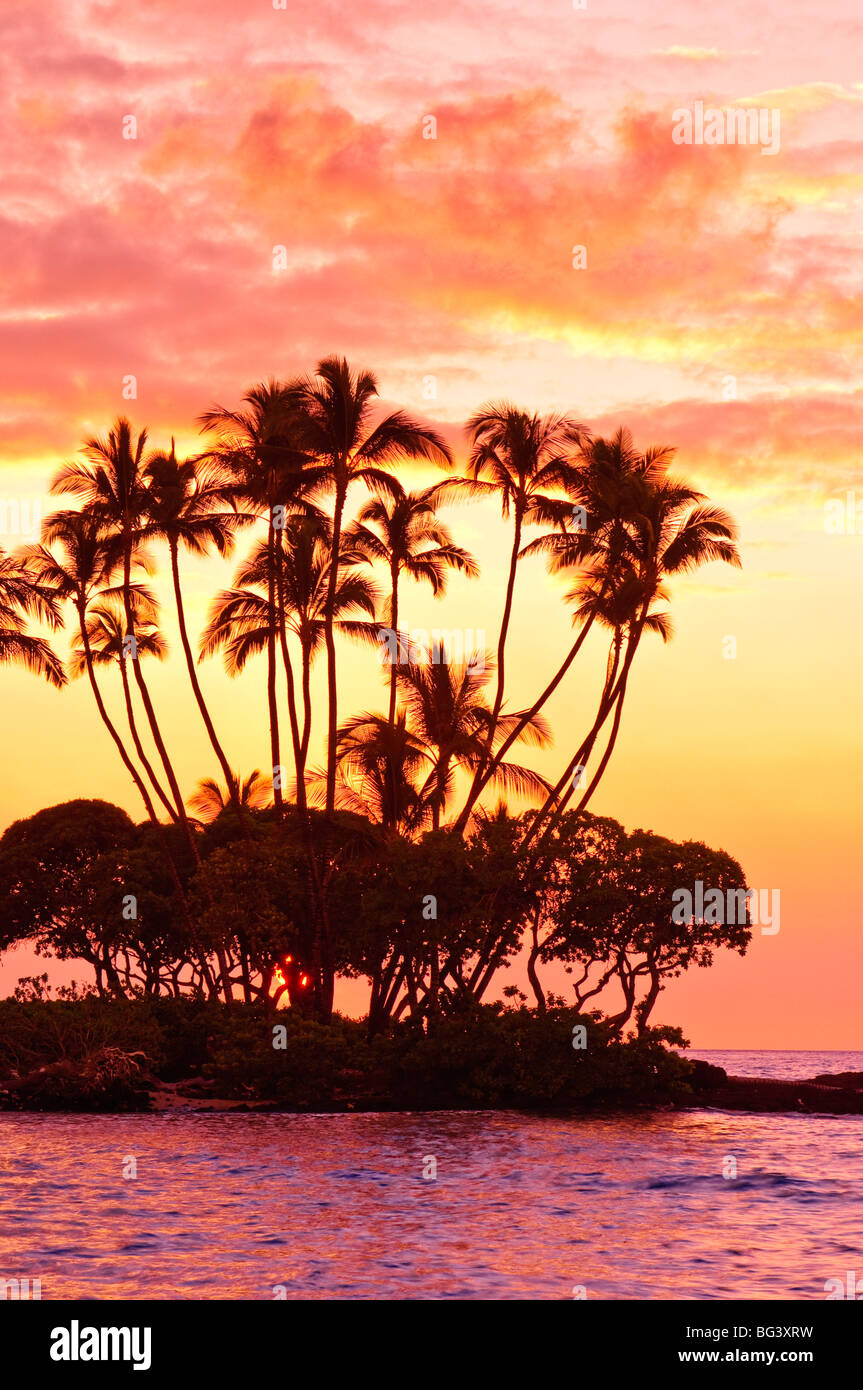 Sonnenuntergang, Big Island, Hawaii, Vereinigte Staaten von Amerika, Pazifik, Nordamerika Stockfoto