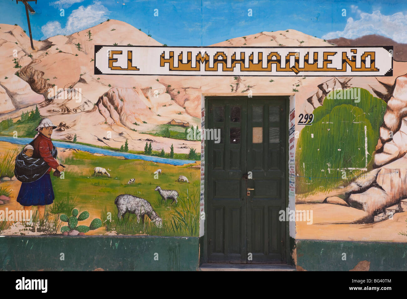 Argentinien, Provinz Jujuy, Quebrada de Humamuaca Canyon, Humahuaca, kleiner Shop detail Stockfoto