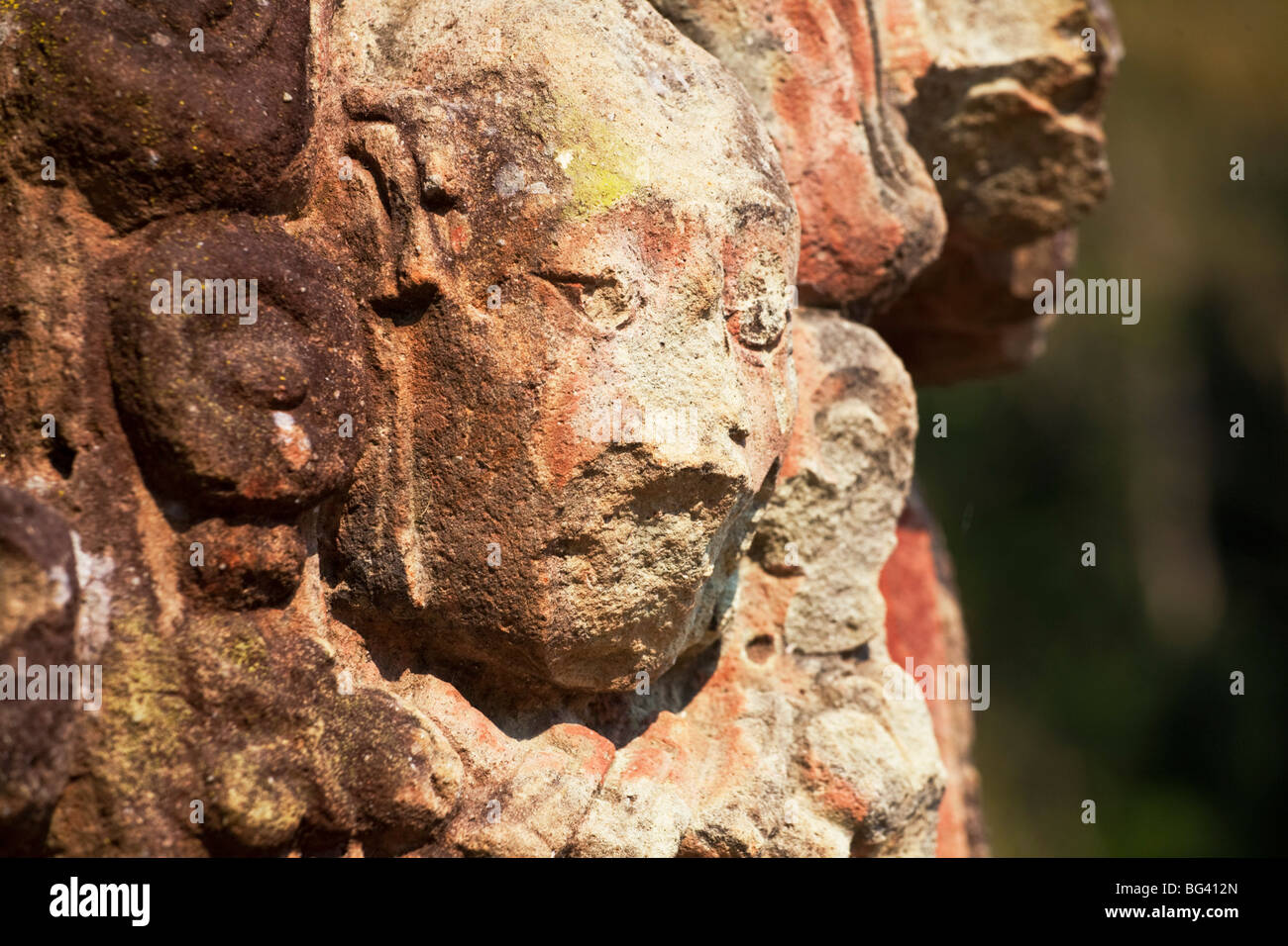 Honduras, Copan Ruinas, Copan Ruinen, die große Plaza, Stela Stockfoto