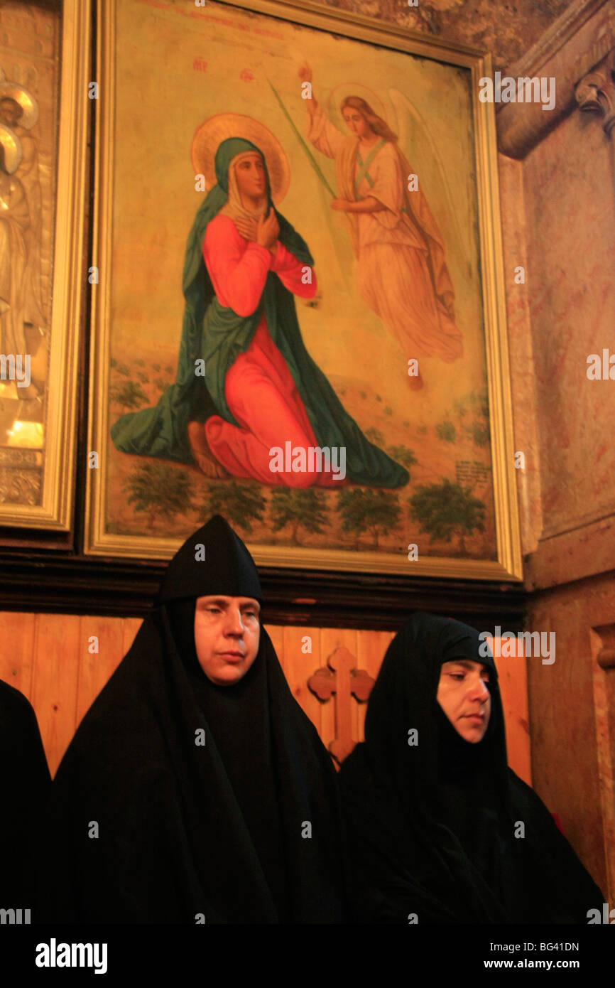 Israel, Jerusalem, griechisch orthodoxe Mariä Himmelfahrt Zeremonie in der Kirche Mariä Himmelfahrt Stockfoto