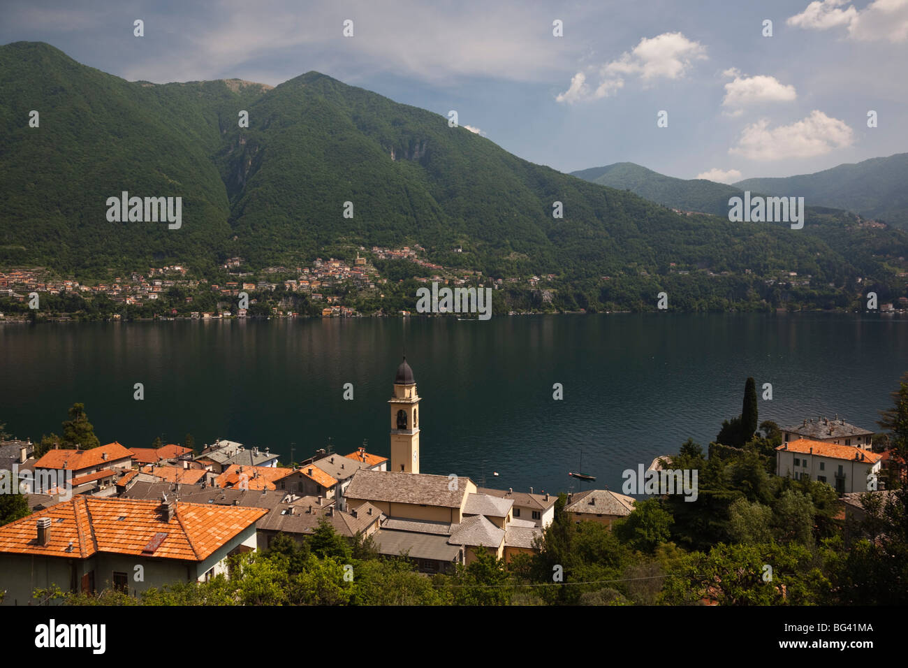 Italien, Lombardei, Seen, Comer See, Laglio, Stadtkirche Stockfoto