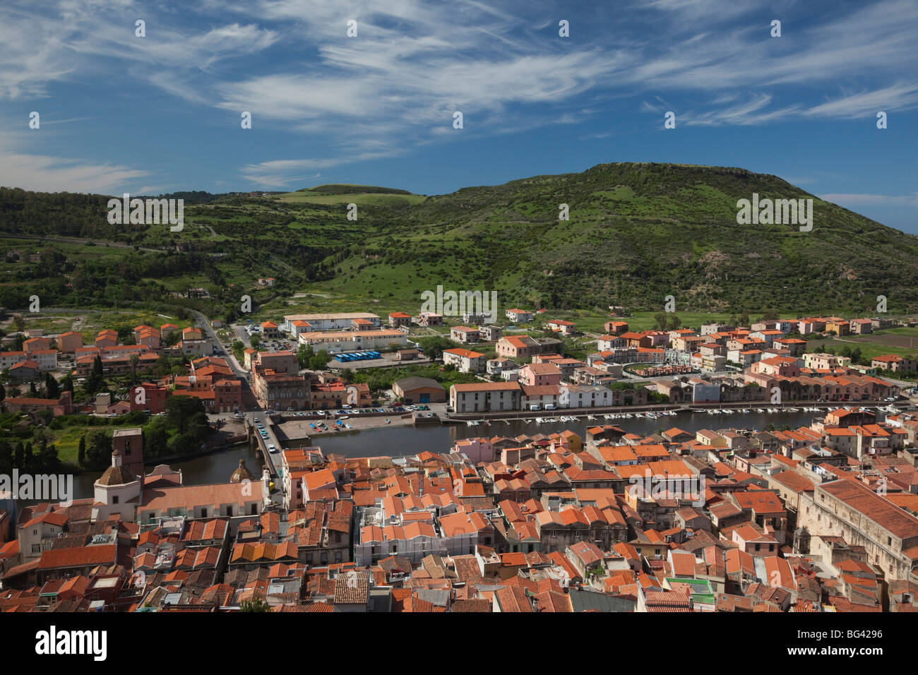 Italien, Sardinien, westlichen Sardinien, Bosa, Blick auf die Stadt vom Castello Malaspina Stockfoto