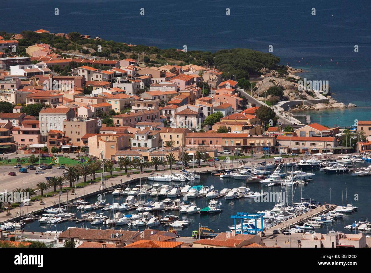 Italien, Sardinien, Nord Sardinien, Palau, Blick auf Stadthafen Stockfoto