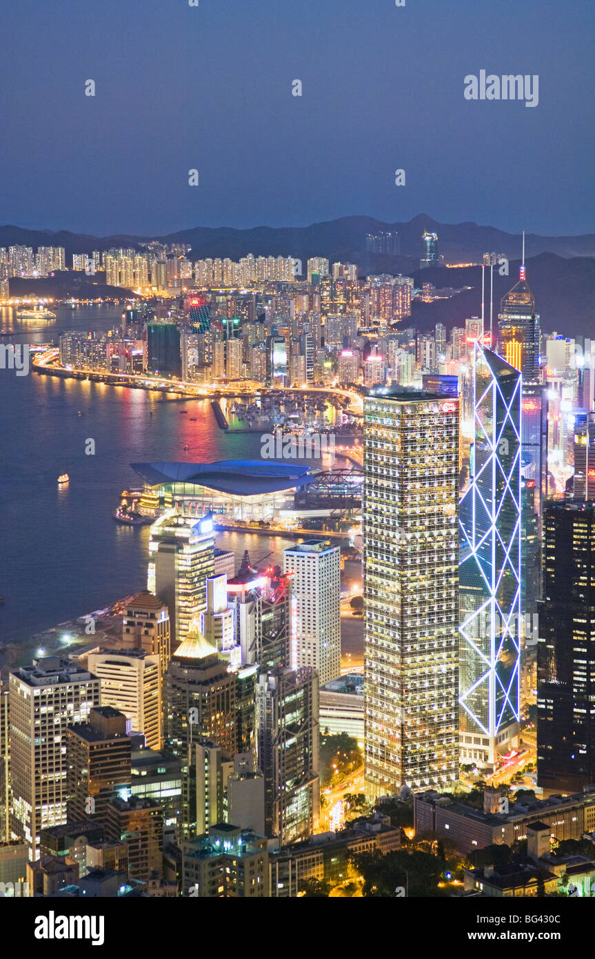 Hong Kong Central District gesehen vom Victoria Peak Stockfoto