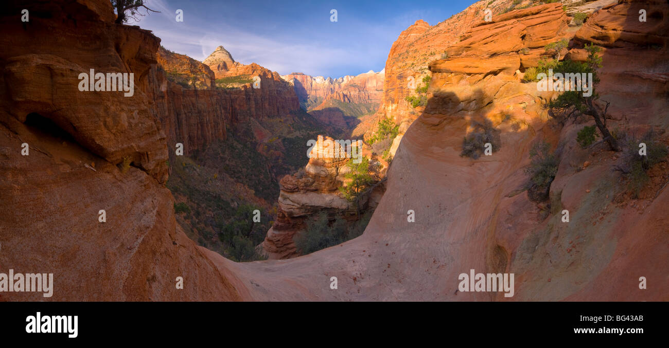 USA, Utah, Zion National Park, von Canyon Overlook Stockfoto