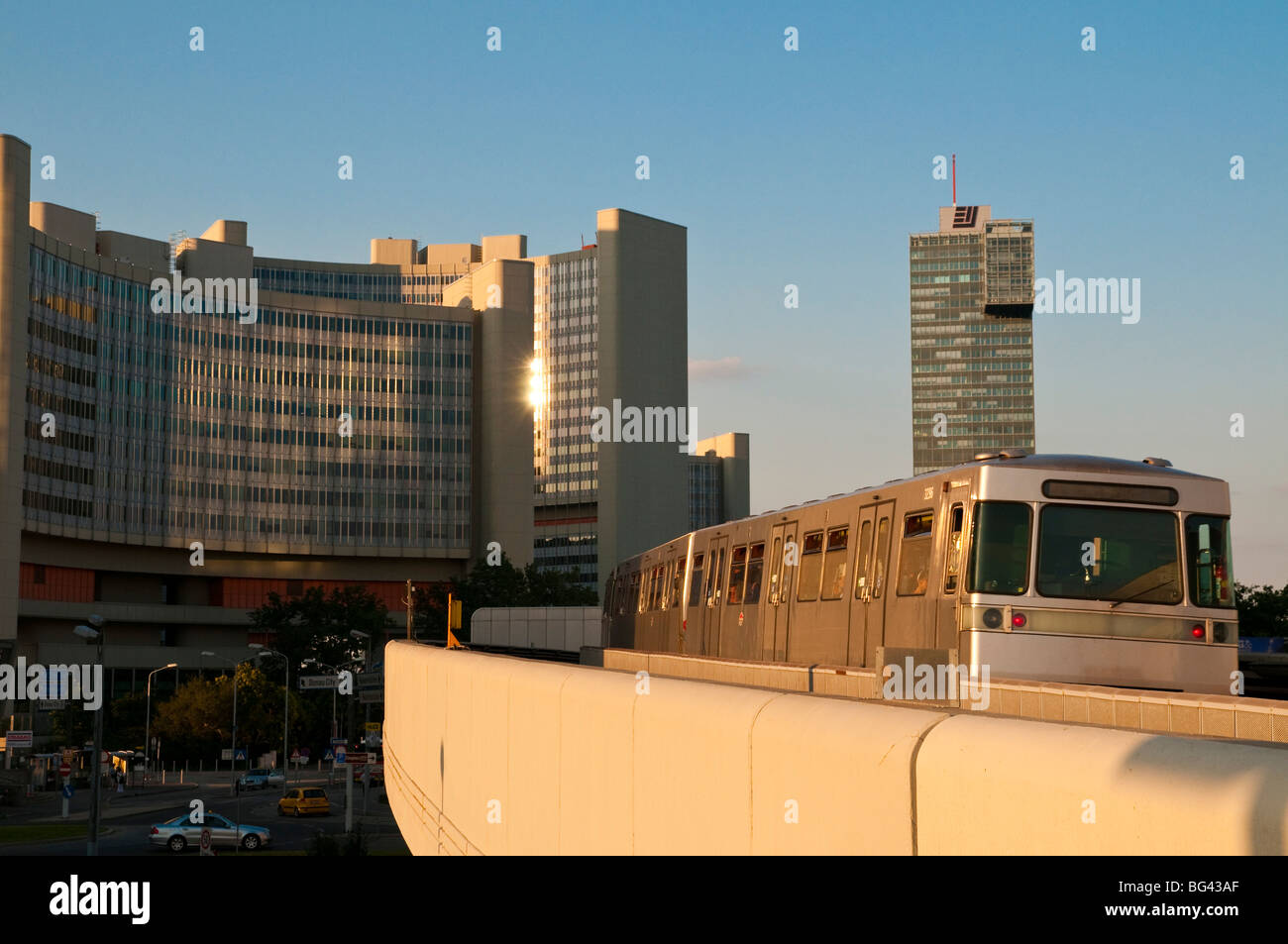 UNO-City, Wien, Österreich | UNO City, Wien, Österreich Stockfoto