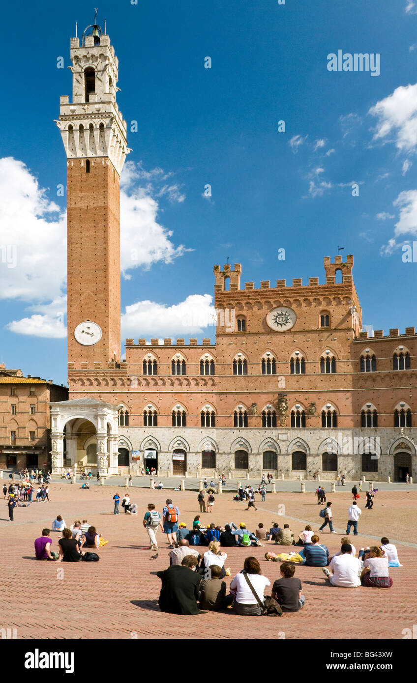 Piazza del Campo in Siena, Toskana, Italien Stockfoto