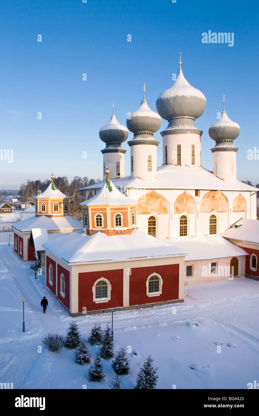 Uspenski-Kathedrale, Kloster Bogorodichno Uspenskij, Tichwin, Gebiet Leningrad, Russland Stockfoto