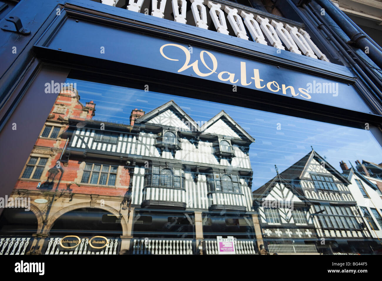 England, Chester, Bridge Street, Tudor-Gebäude Stockfoto