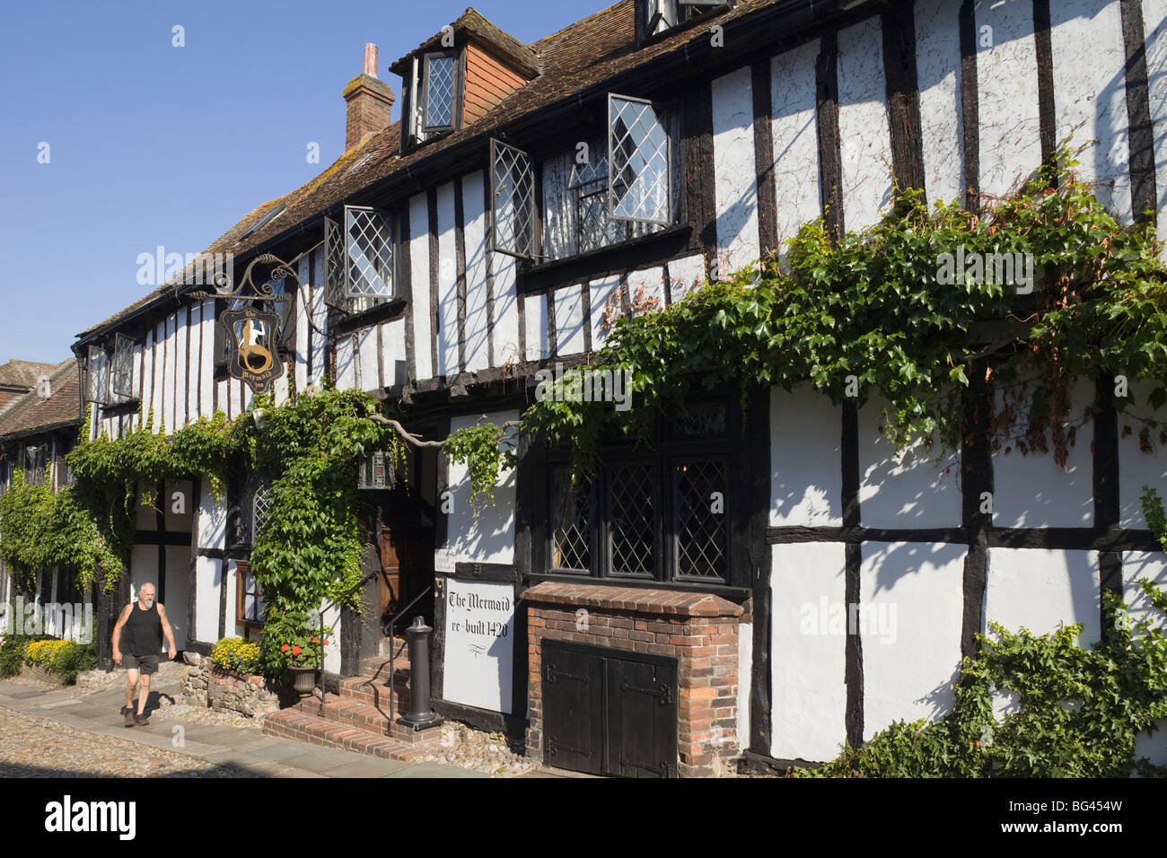 England, East Sussex, Roggen, Mermaid Street, Mermaid Inn Stockfoto