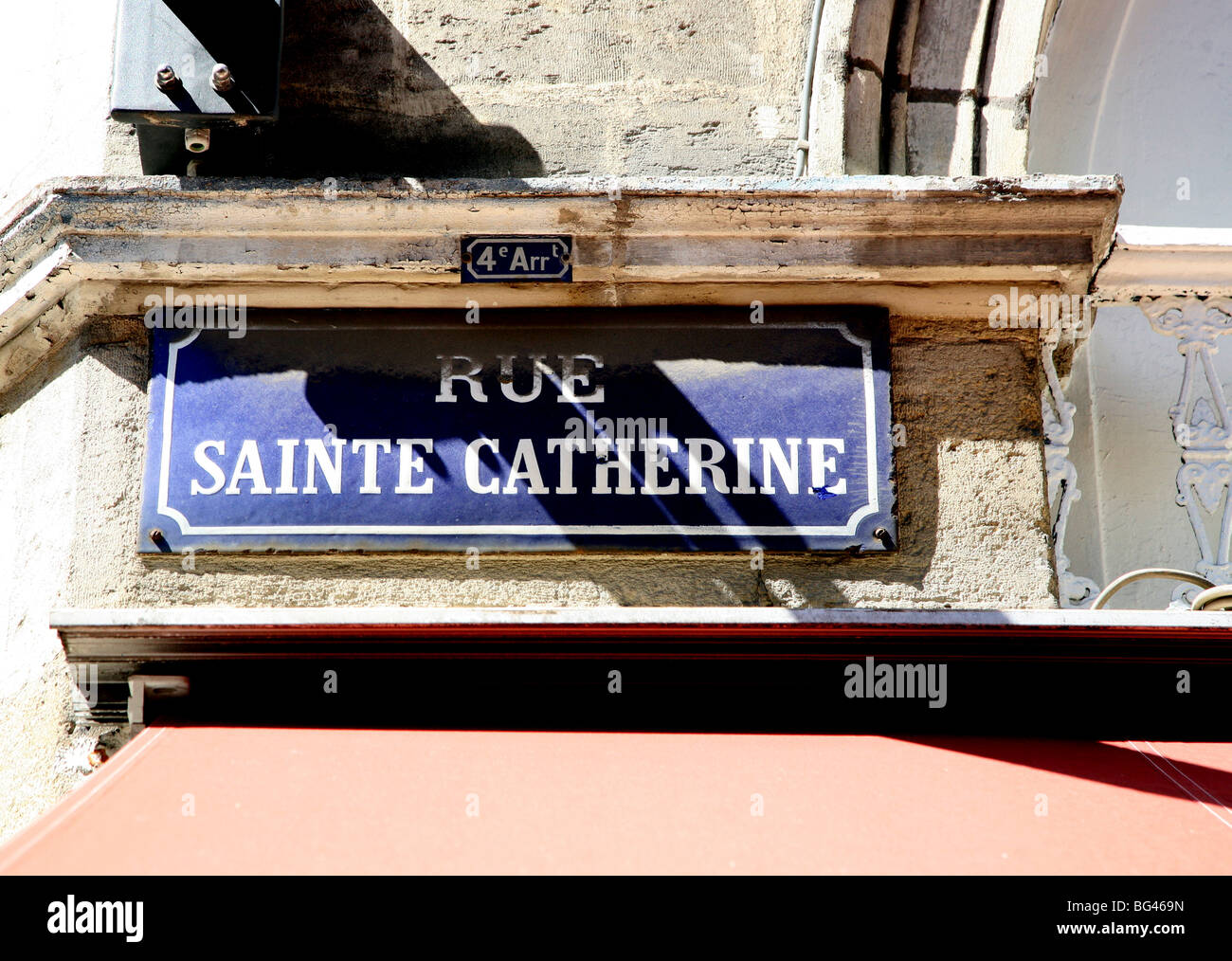 Melden Sie sich an der Rue Sainte Catherine, Bordeaux, Frankreich Stockfoto