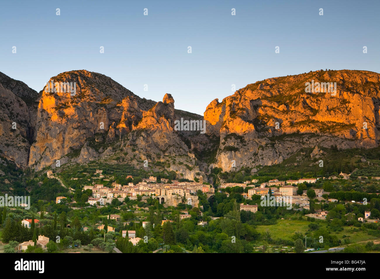 Moustiers Sainte Marie, Alpes de Haute Provence, Frankreich Stockfoto