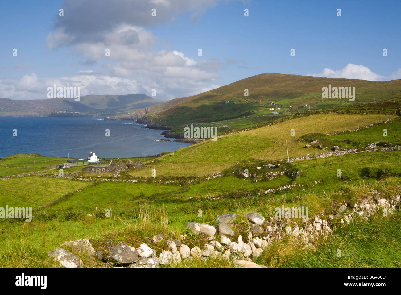 Landschaft in der Nähe von Allihies, Beara Halbinsel, Co. Cork & Co. Kerry, Irland Stockfoto