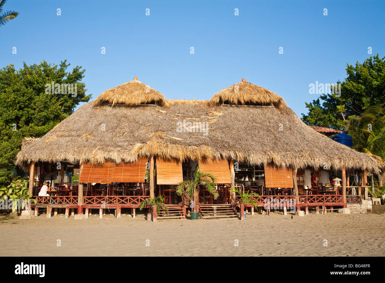 San Juan Del Sur, Nicaragua Strandrestaurant Stockfoto