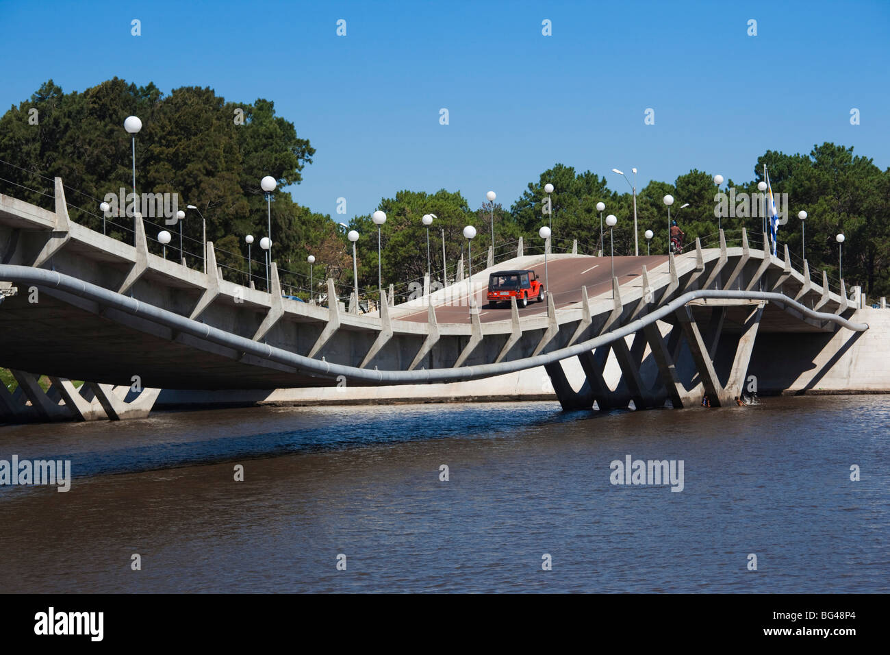 Uruguay, Punta del Este Bereich, La Barra, Puente Lionel Viera Strand Stockfoto