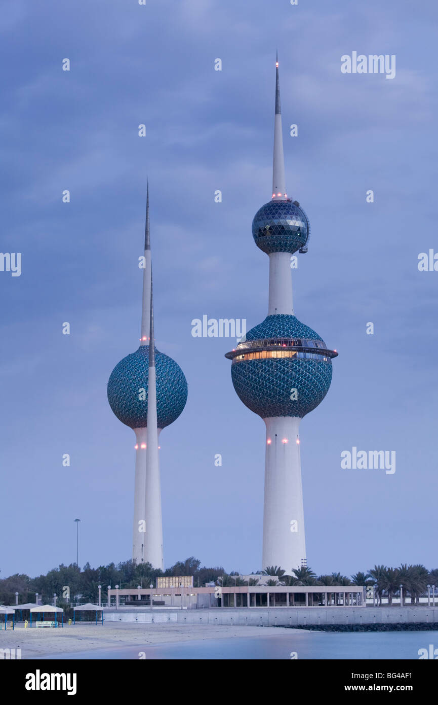 Kuwait, Kuwait-Stadt, Kuwait Towers Symbol von Kuwait Stockfoto