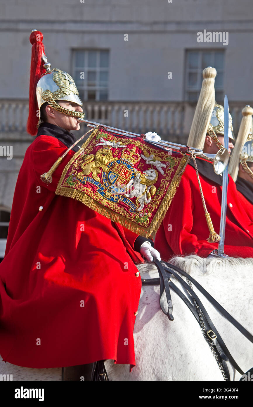 London; Horse Guards Parade; Trompeter of the Life Guards; November 2OO9 Stockfoto