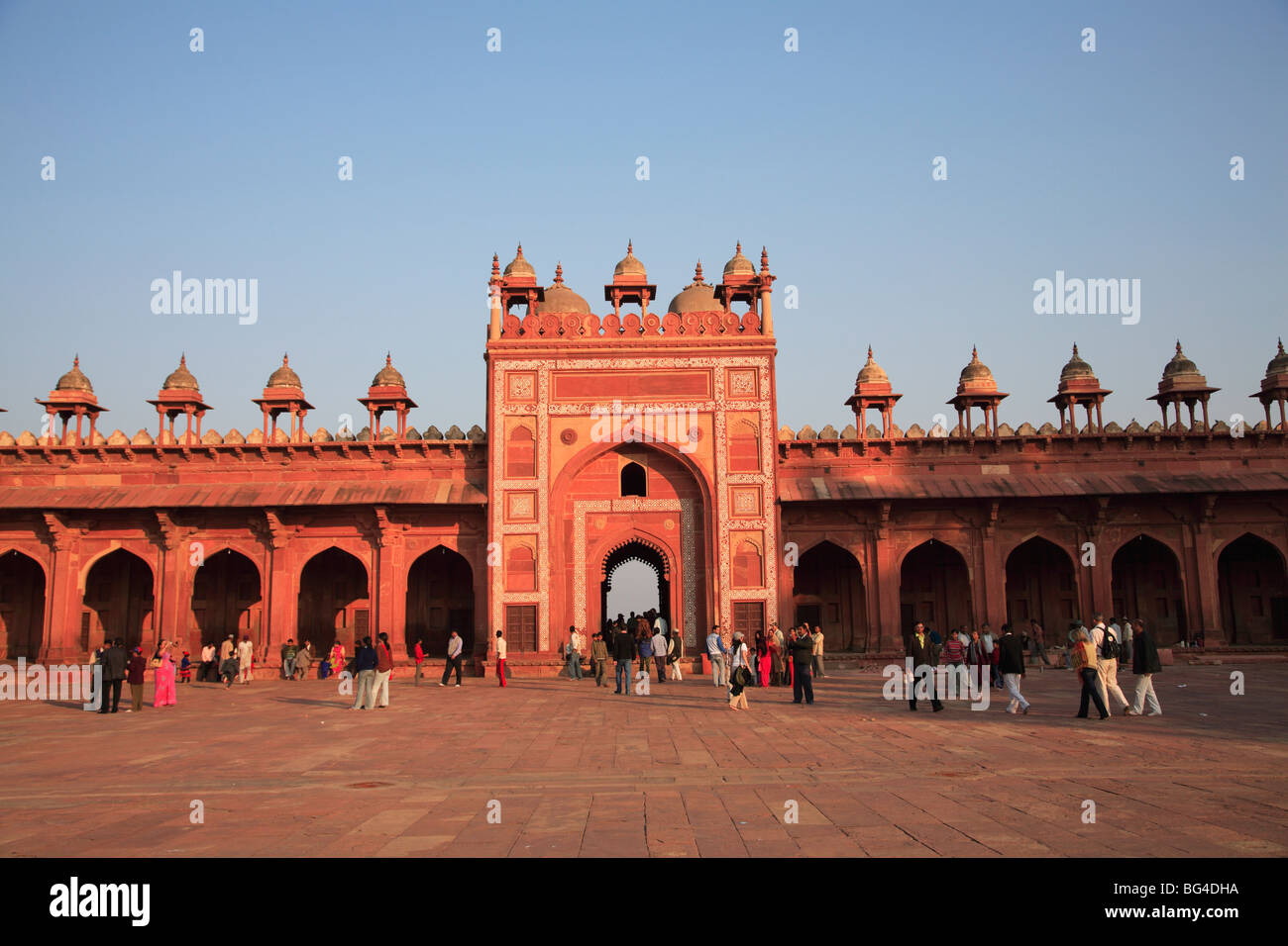 Innenhof der Jama Masjid, Fatehpur Sikri, UNESCO-Weltkulturerbe, Uttar Pradesh, Indien, Asien Stockfoto
