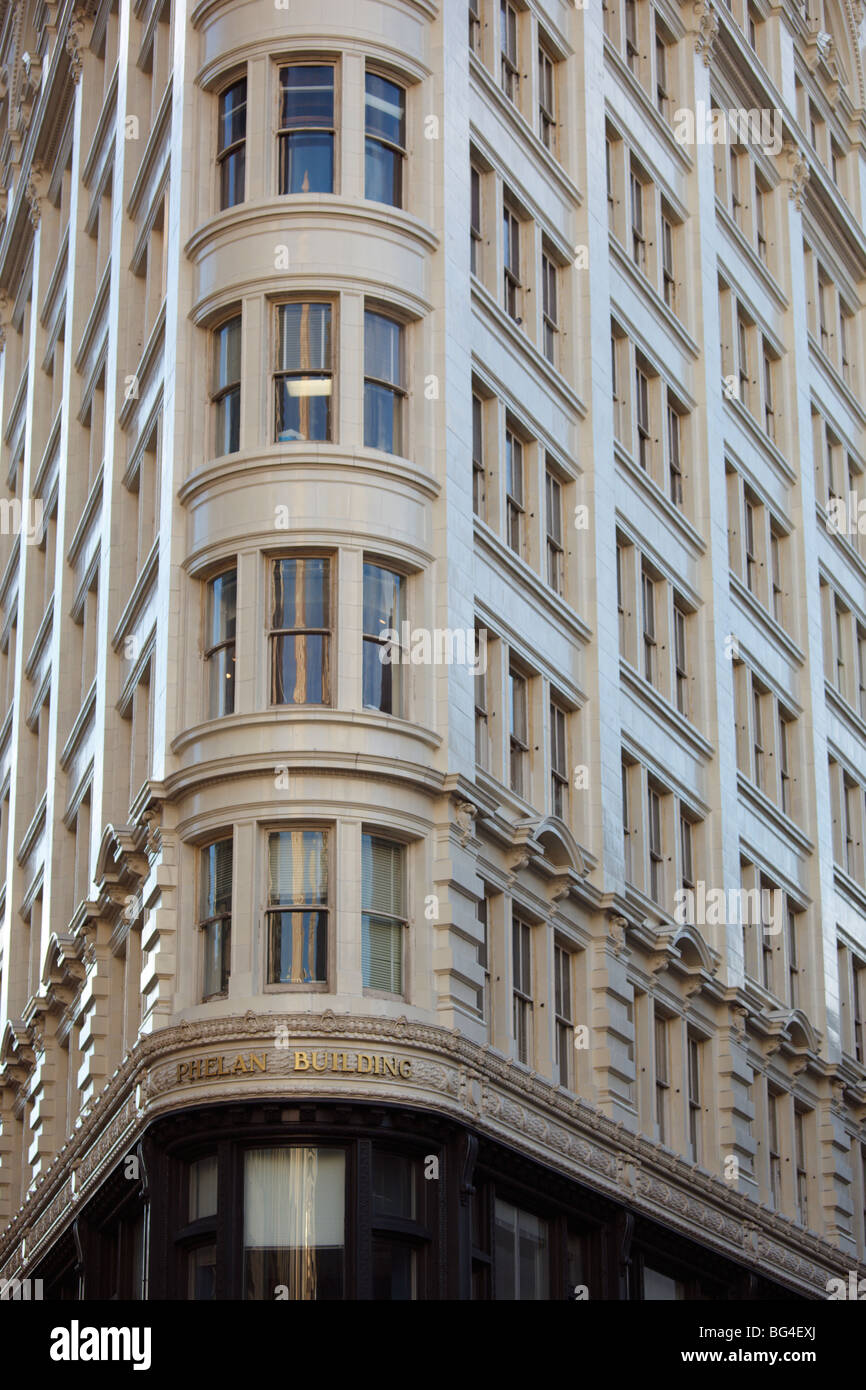 Detail der Phelan Gebäude in San Francisco, Kalifornien, USA. Stockfoto
