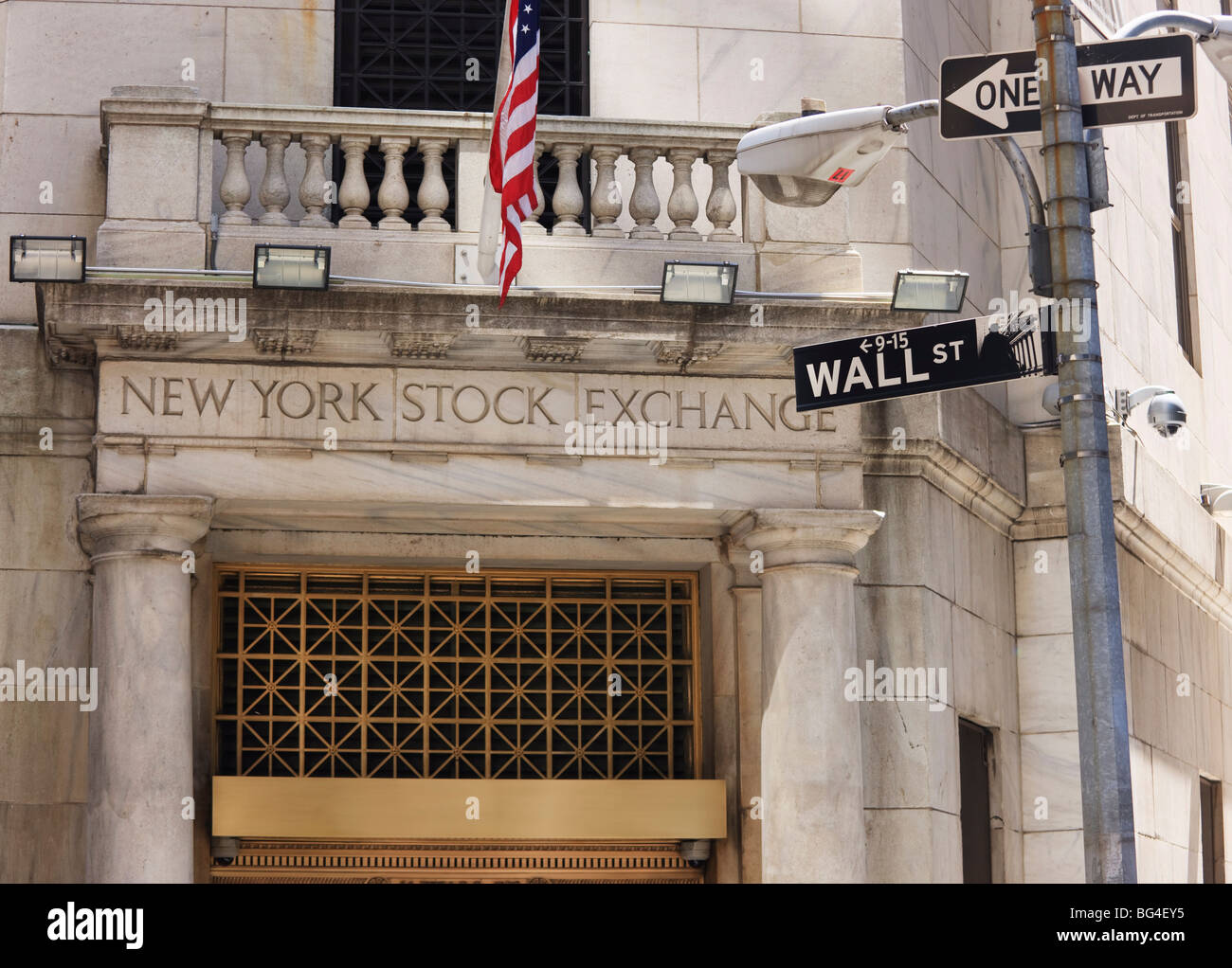 Der New Yorker Börse, Wall Street, Manhattan, New York City, New York, Vereinigte Staaten von Amerika, Nordamerika Stockfoto